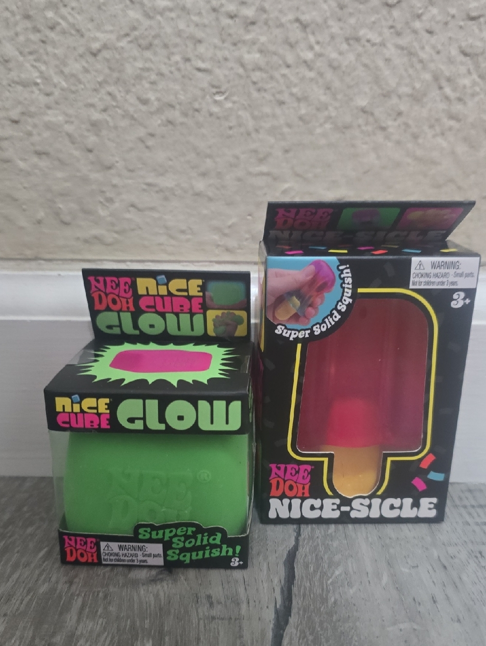 NeeDoh Nice Cube Glow & Nice-Sicle Squishy